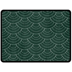 Green Sashiko Fleece Blanket (large)  by goljakoff