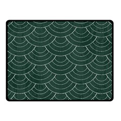 Green Sashiko Fleece Blanket (small) by goljakoff