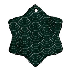 Green Sashiko Snowflake Ornament (two Sides) by goljakoff