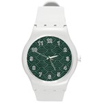 Green sashiko Round Plastic Sport Watch (M) Front