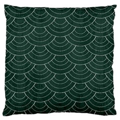 Green Sashiko Large Cushion Case (two Sides) by goljakoff