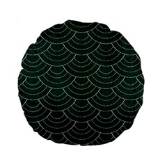 Green Sashiko Standard 15  Premium Round Cushions by goljakoff