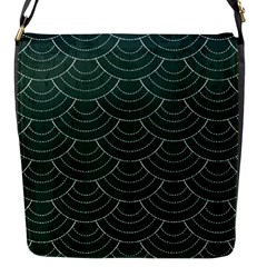 Green Sashiko Flap Closure Messenger Bag (s) by goljakoff