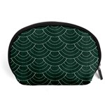 Green sashiko Accessory Pouch (Large) Front