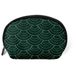 Green sashiko Accessory Pouch (Large) Back