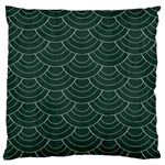 Green sashiko Large Flano Cushion Case (One Side) Front