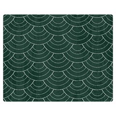 Green Sashiko Double Sided Flano Blanket (medium)  by goljakoff