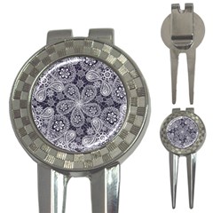 White flower mandala 3-in-1 Golf Divots