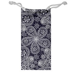 White flower mandala Jewelry Bag