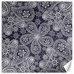 White Flower Mandala Canvas 12  X 12  by goljakoff