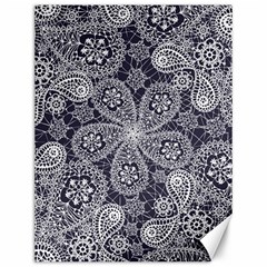 White flower mandala Canvas 12  x 16 