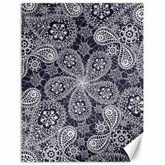 White flower mandala Canvas 18  x 24 