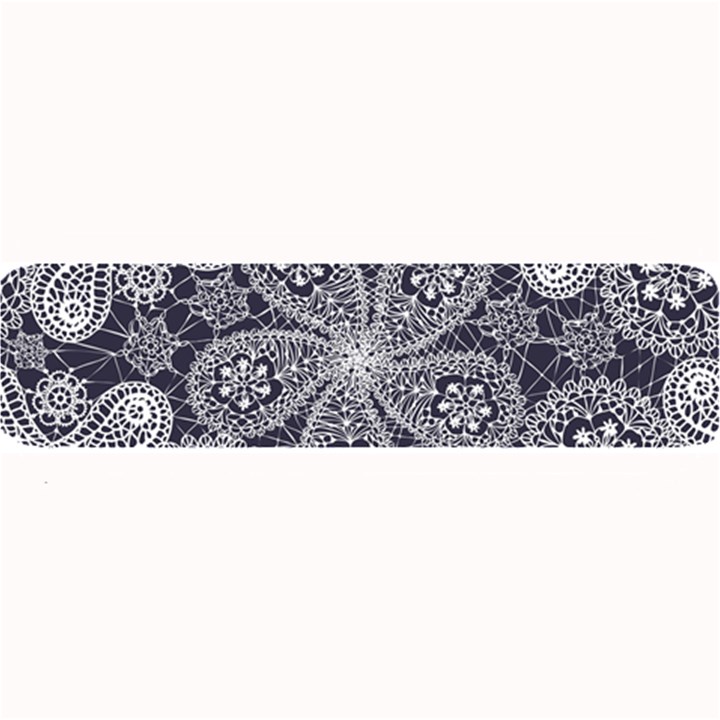 White flower mandala Large Bar Mats