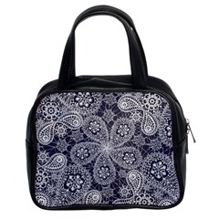 White flower mandala Classic Handbag (Two Sides)