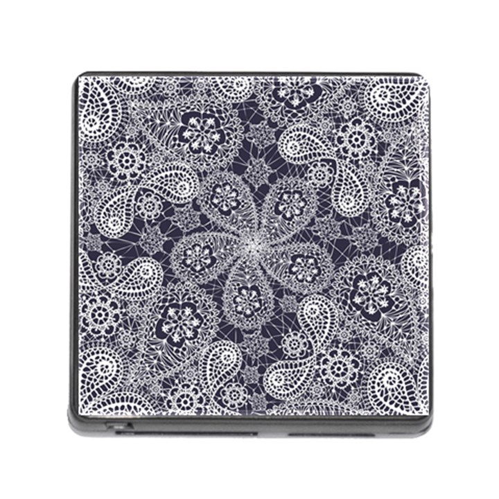 White flower mandala Memory Card Reader (Square 5 Slot)