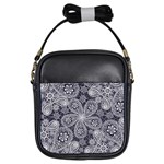 White flower mandala Girls Sling Bag Front