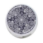 White flower mandala 4-Port USB Hub (One Side) Front