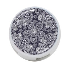 White flower mandala 4-Port USB Hub (Two Sides)