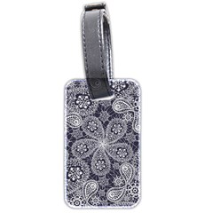 White flower mandala Luggage Tag (two sides)