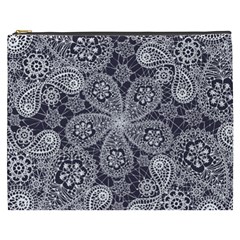 White Flower Mandala Cosmetic Bag (xxxl) by goljakoff