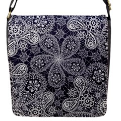 White flower mandala Flap Closure Messenger Bag (S)