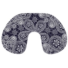 White flower mandala Travel Neck Pillow