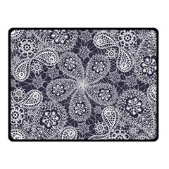 White flower mandala Double Sided Fleece Blanket (Small) 