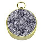 White flower mandala Gold Compasses Front