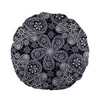 White flower mandala Standard 15  Premium Flano Round Cushions Front