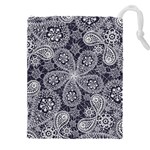 White flower mandala Drawstring Pouch (5XL) Front