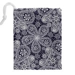 White flower mandala Drawstring Pouch (5XL) Back