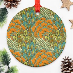 Orange Flowers Ornament (round) by goljakoff