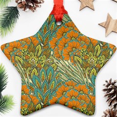 Orange Flowers Ornament (star) by goljakoff