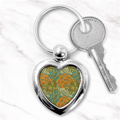 Orange Flowers Key Chain (heart) by goljakoff