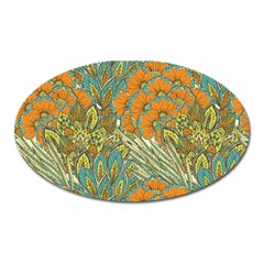 Orange Flowers Oval Magnet by goljakoff