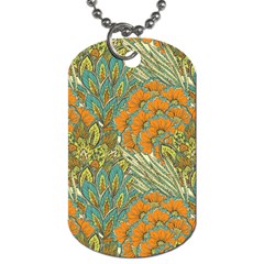 Orange Flowers Dog Tag (one Side) by goljakoff