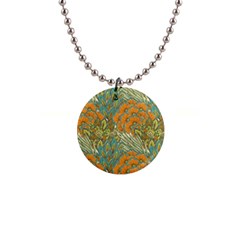 Orange Flowers 1  Button Necklace by goljakoff