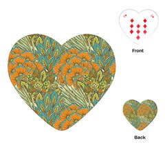 Orange Flowers Playing Cards Single Design (heart) by goljakoff