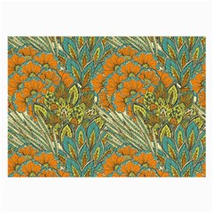 Orange Flowers Large Glasses Cloth by goljakoff