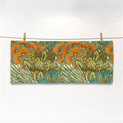 Orange Flowers Hand Towel by goljakoff