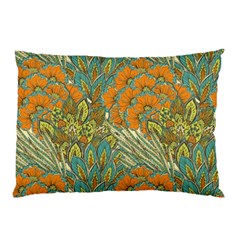 Orange Flowers Pillow Case by goljakoff