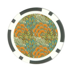 Orange Flowers Poker Chip Card Guard (10 Pack) by goljakoff