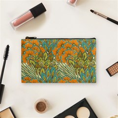 Orange Flowers Cosmetic Bag (small) by goljakoff