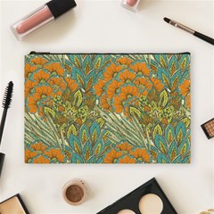 Orange Flowers Cosmetic Bag (large) by goljakoff