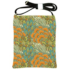 Orange Flowers Shoulder Sling Bag by goljakoff