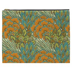 Orange Flowers Cosmetic Bag (xxxl) by goljakoff