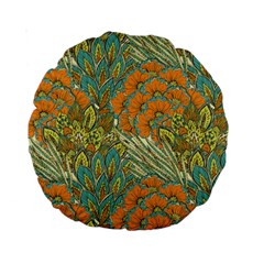 Orange Flowers Standard 15  Premium Round Cushions by goljakoff