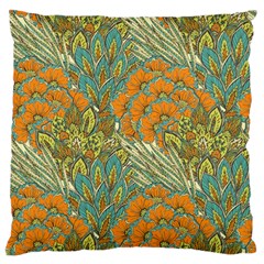 Orange Flowers Standard Flano Cushion Case (two Sides) by goljakoff