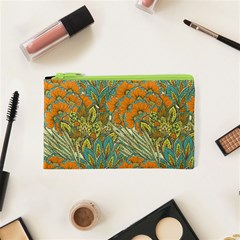 Orange Flowers Cosmetic Bag (xs) by goljakoff