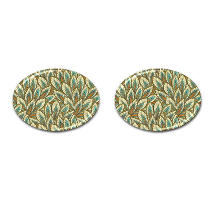 Field leaves Cufflinks (Oval)